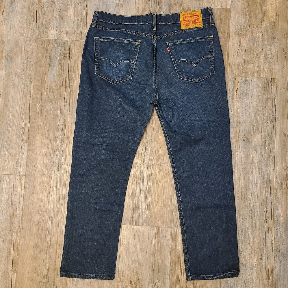 Levi's 541 Jeans Mens 36x30 Dark Blue Athletic Fit Straight Leg Cotton